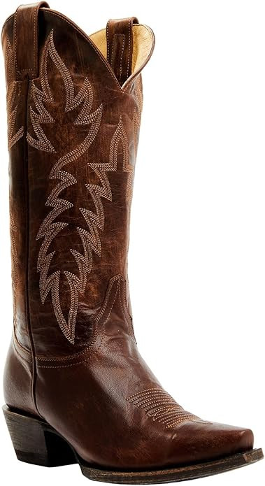 Women's Wheeler Western Boot Snip Toe Brown 8 M US | Amazon (US)