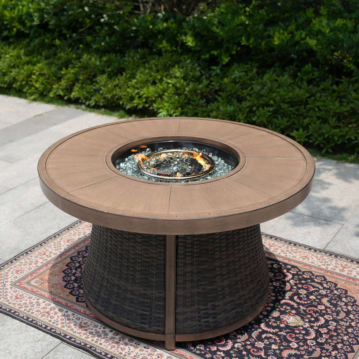 Areefa Round Propane Smokeless Fire Pit Table with Hidden Fuel Tank | Wayfair North America