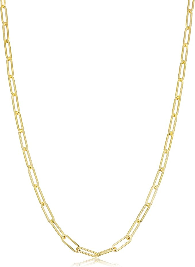 Solid 14k Yellow Gold Filled 3.1 mm Paperclip Chain Necklace - Minimalist Jewelry for Women | Amazon (US)