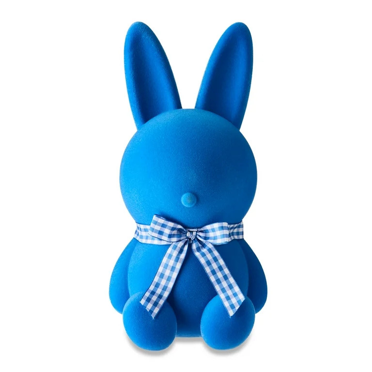 Easter Blue Flocked Bunny Decor, 16 in, by Way To Celebrate | Walmart (US)