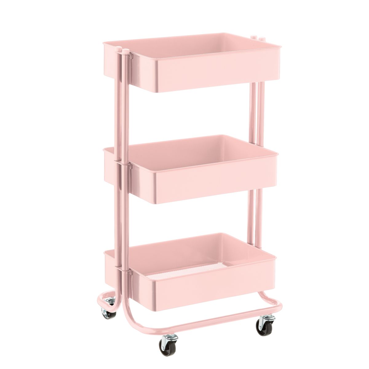 3-Tier Rolling Cart Blush | The Container Store