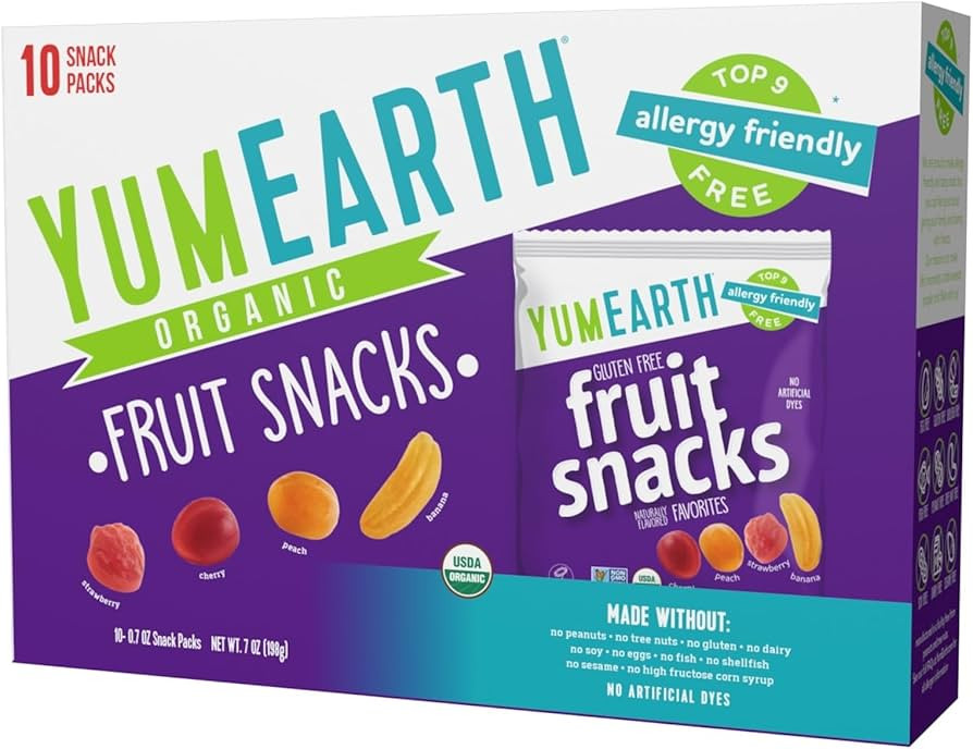 YumEarth Organic Fruit Snacks Box, 0.7 Ounce (Pack of 10) | Amazon (US)