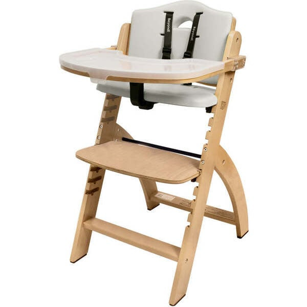Beyond Junior Wooden High Chair, Natural Dove Grey | Maisonette