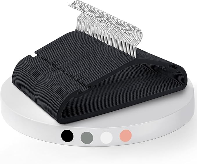 SONGMICS Velvet Hangers 50 Pack, Non-Slip Clothes Hangers, 17 x 8.3 Inches, Coat Hangers with Wid... | Amazon (US)