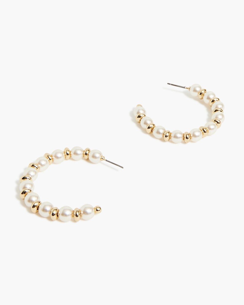 Pearl and gold hoop earrings | J.Crew Factory