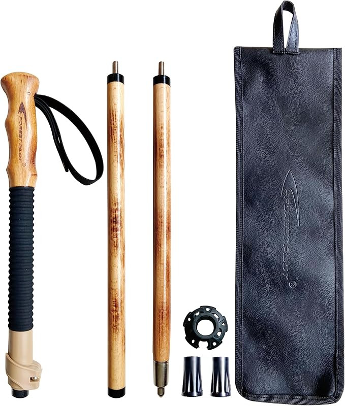 Trekking Poles- 1-pc Pack - Adjustable Hiking or Walking Stick –Strong, Natural Beech Wood - Qu... | Amazon (US)
