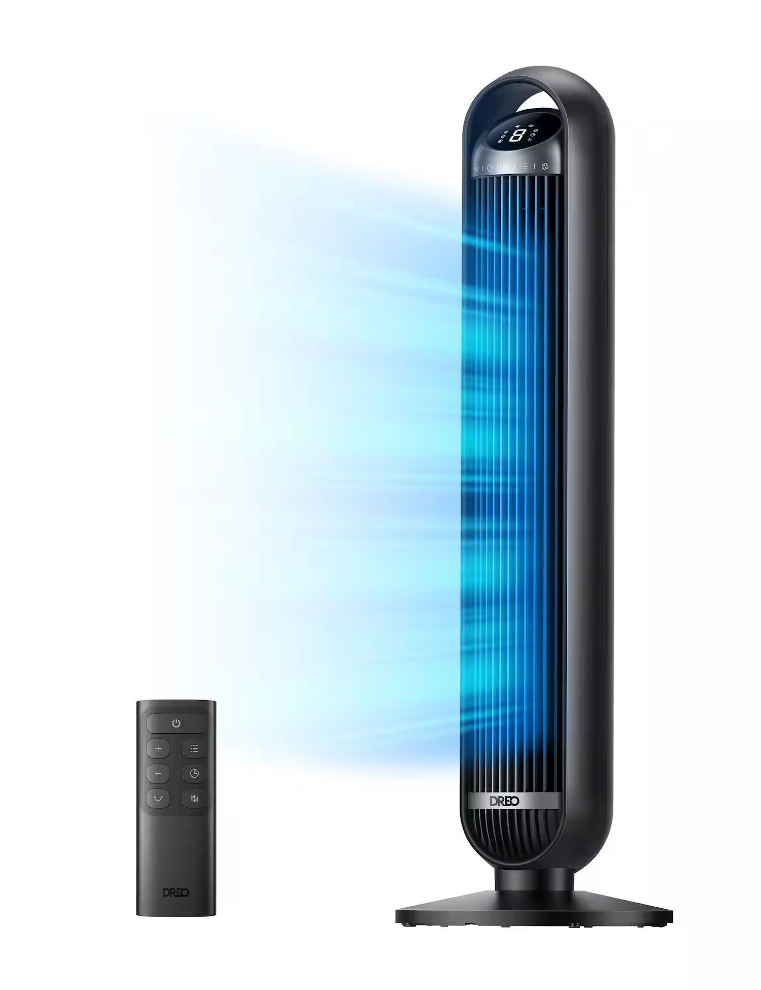 Dreo - 36 in. Tower Fan, 8 Speed, DC Motor, 25 DB Quiet 90° Oscillating with Remote in Black | Best Buy U.S.