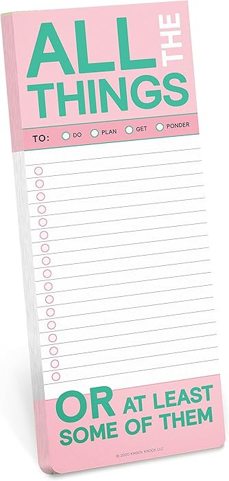 Knock Knock 1-Count All The Things Make-a-List Pad - Shopping List Pad & To Do Pads, 3.5 x 9-inch... | Amazon (US)