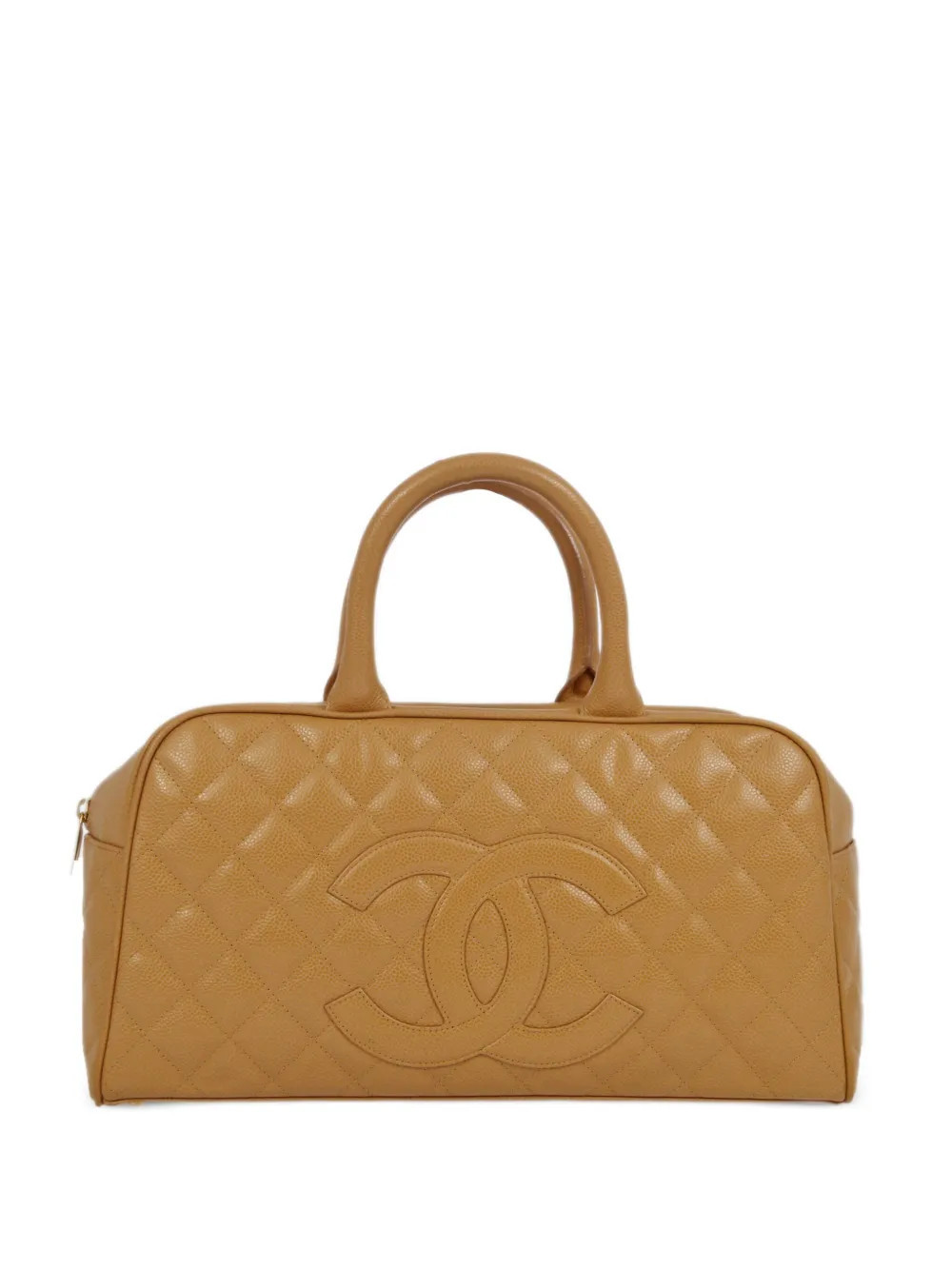 CHANEL Pre-Owned 2005 CC diamond-quilted bowling bag - Neutrals | Farfetch Global
