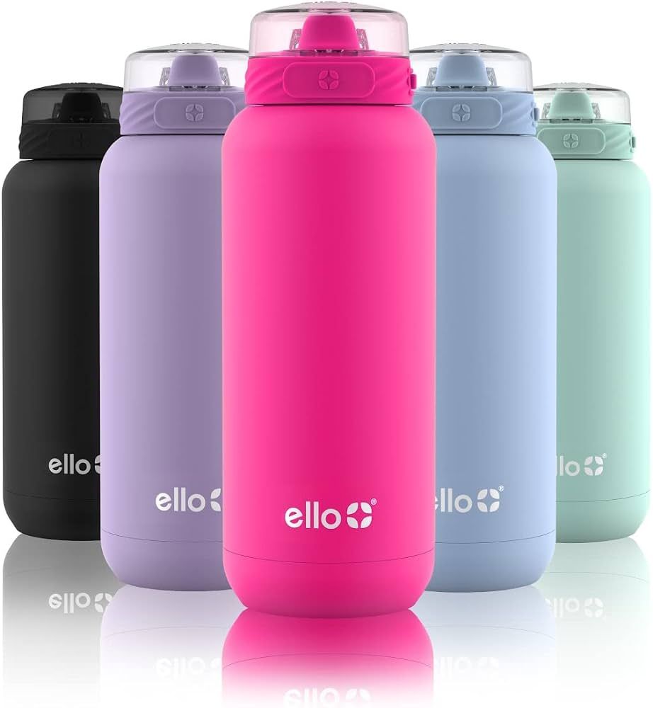 Ello Cooper Stainless Steel Water Bottle with Straw and Carry Handle, Double Walled and Vacuum In... | Amazon (US)