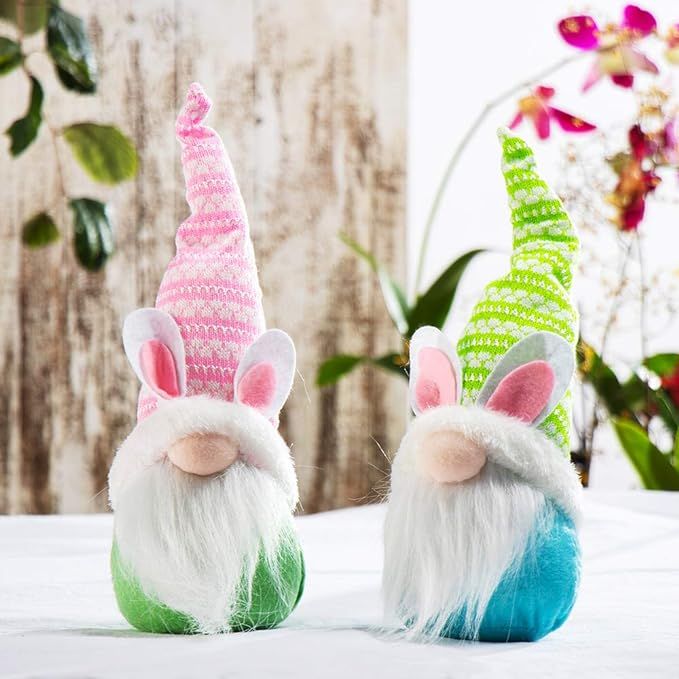 GMOEGEFT Handmade Easter Bunny Gnome, Swedish Gnome Plush Scandinavian Tomte, Spring Rabbit Holid... | Amazon (US)