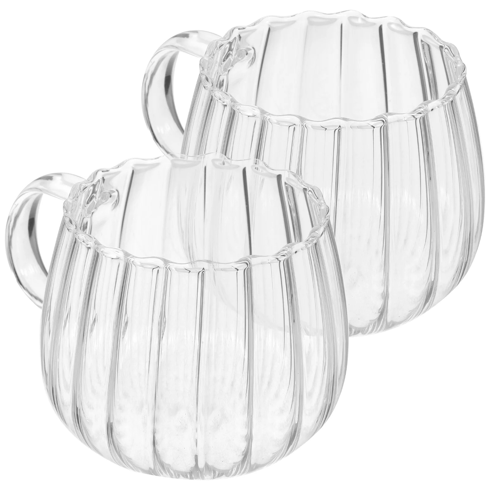 Qiysamall 2 Pcs Glass Pumpkin Cups Glasses Vintage Decor Office Clear Cocktail Mug | Walmart (US)
