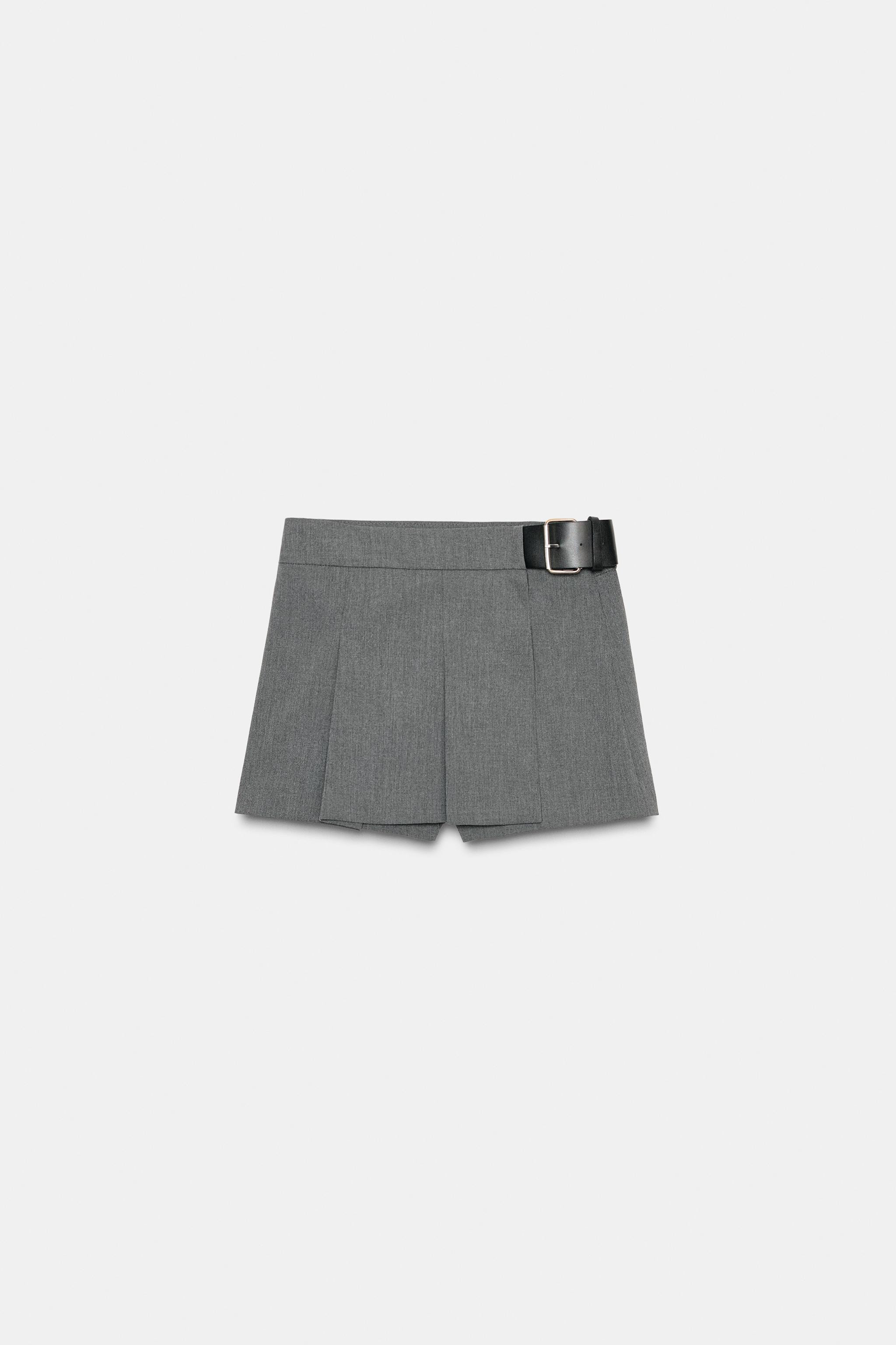 PLEATED BELTED SKORT | Zara US