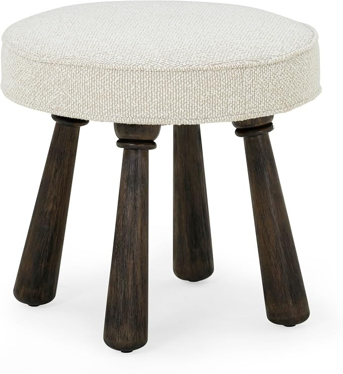 TOV Furniture Pookie Cream Chenille Boucle Stool | Amazon (US)