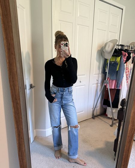 @windsor #windsor Windsor High-Rise Distressed Boyfriend Jeans wearing size one  distressed jeans that add an edge to your look! The light-wash denim jeans feature a flattering high-rise waist and a boyfriend silhouette with trendy knee slits

#LTKsalealert #LTKstyletip #LTKfindsunder50