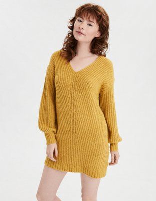 AE V-Neck Sweater Dress | American Eagle Outfitters (US & CA)