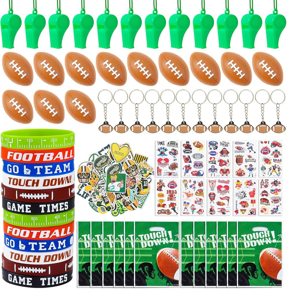 HyDren 158 Pcs Football Party Favors Set 18 Football Keychai... | Amazon (US)