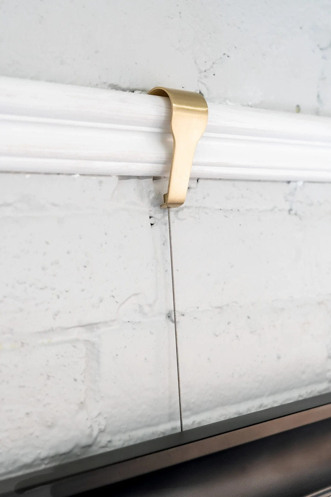 Brushed Brass Picture Rail Hook & Hanger Set - Etsy | Etsy (US)