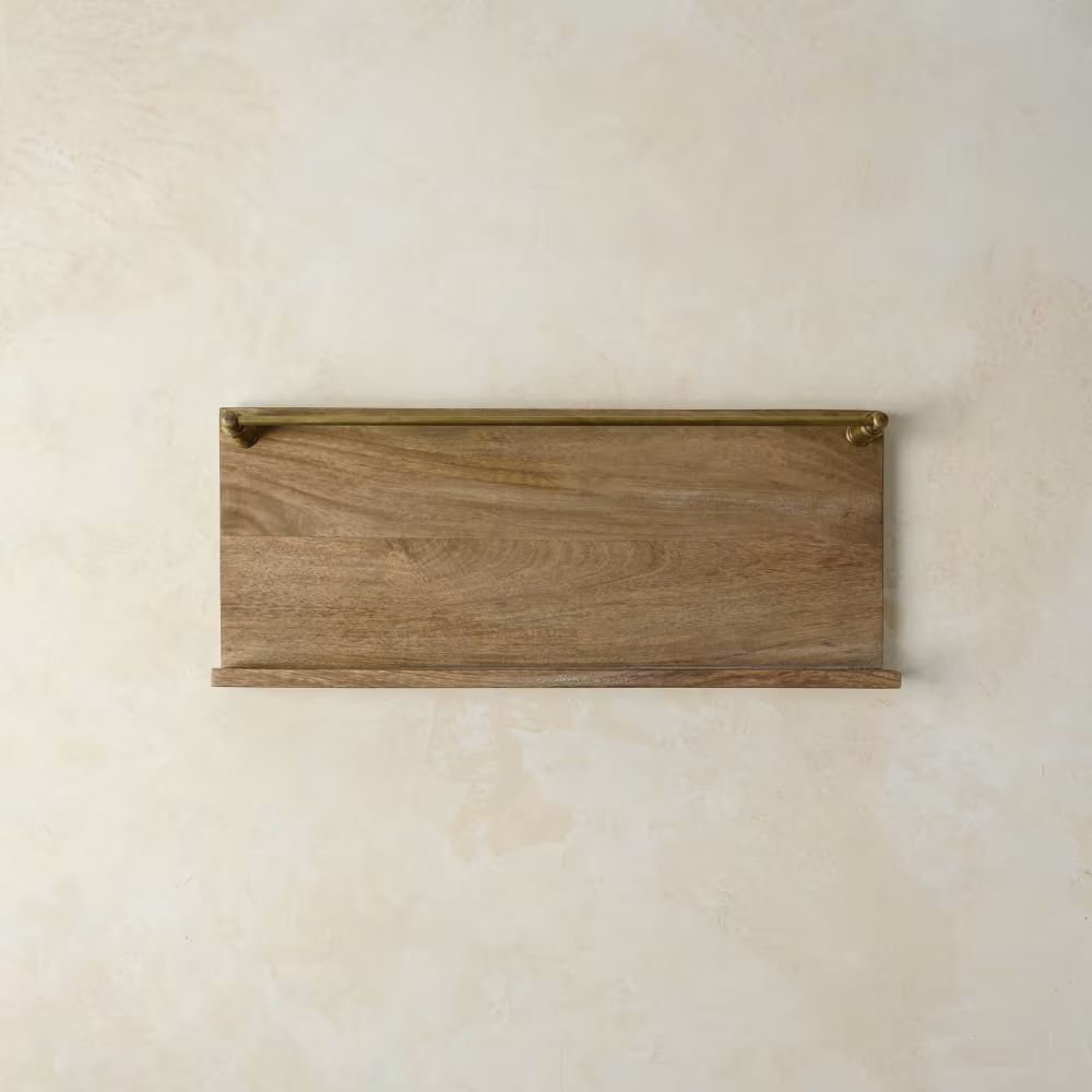 Senna Wood and Brass Wall Shelf | Magnolia