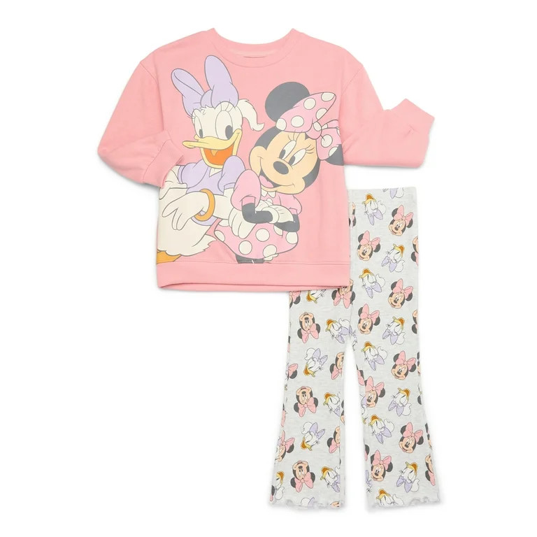 Minnie Mouse and Daisy Duck Toddler Girl Graphic Sweatshirt and Leggings Set, 2-Piece, Sizes 12M-... | Walmart (US)