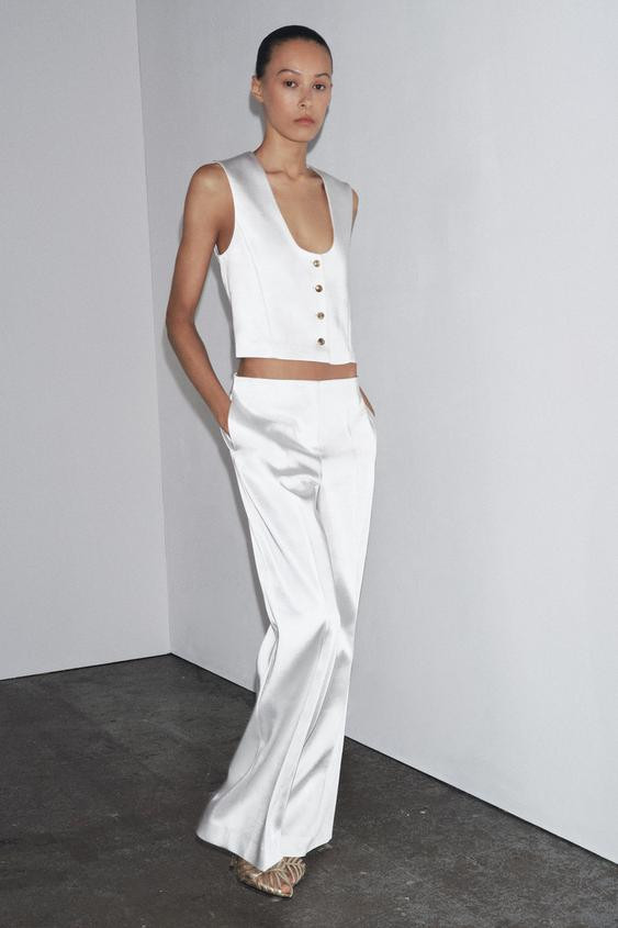 ZW COLLECTION SATIN PANTS | Zara US