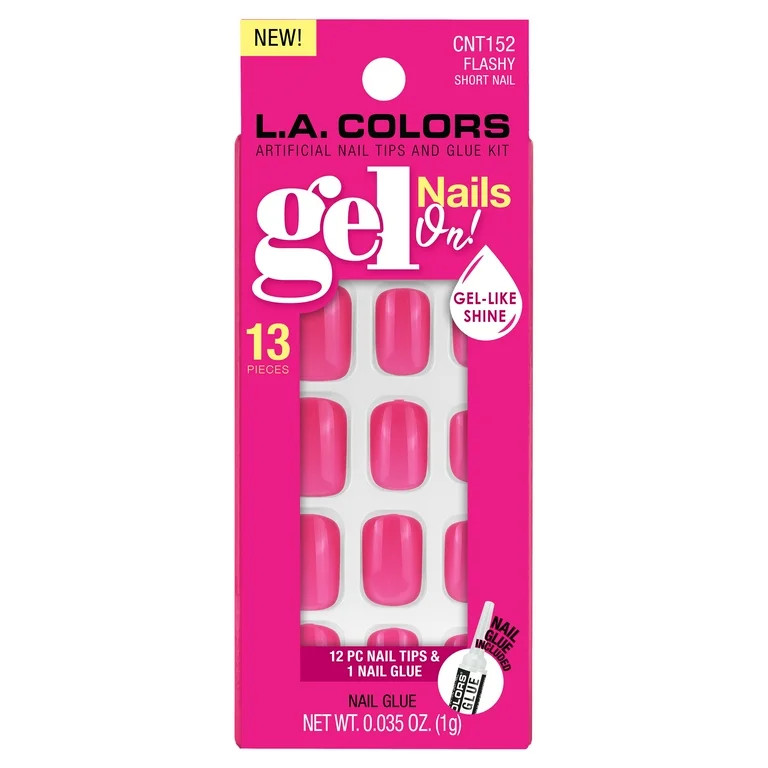 L.A. COLORS Gel Nails On Nail Tips, Flashy, 13 Pieces | Walmart (US)