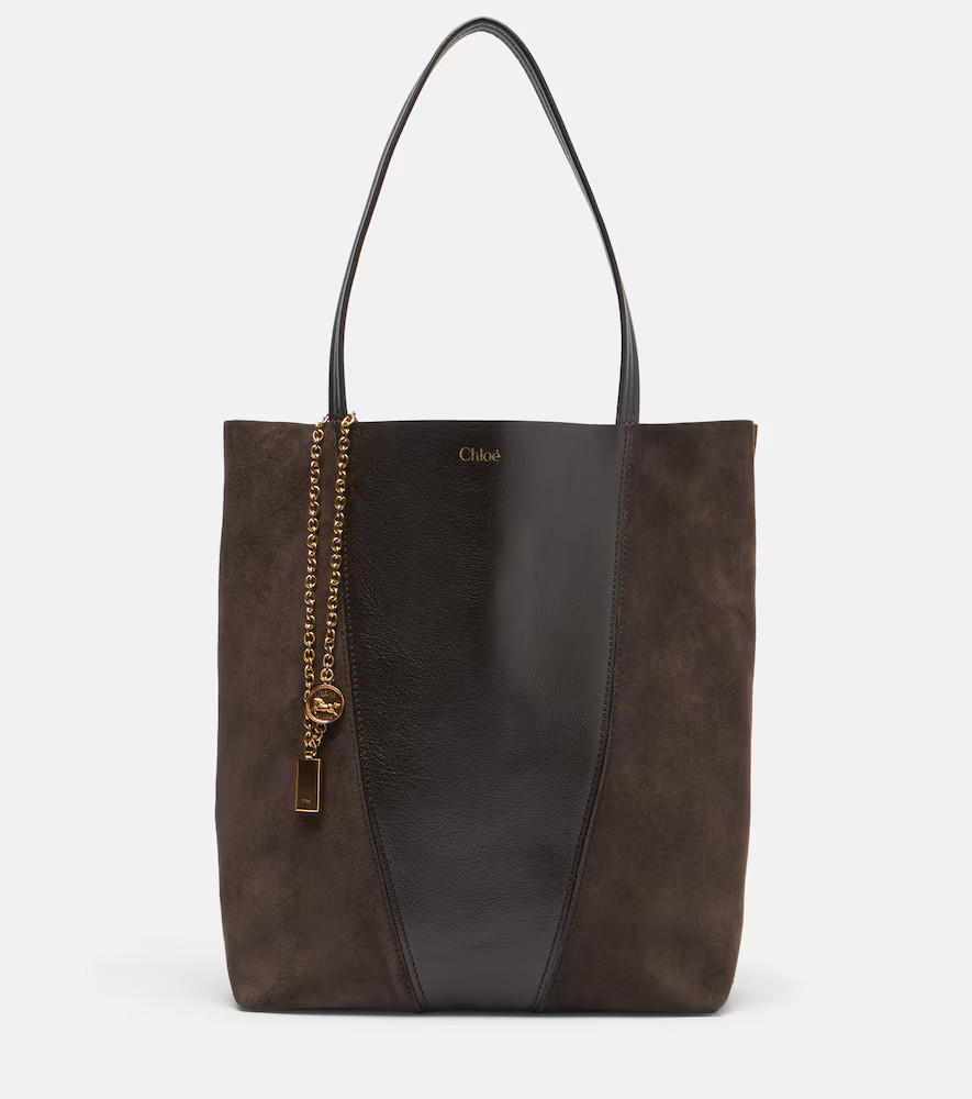 Chloe Chloe Spin leather and suede tote bag | Mytheresa (UK)