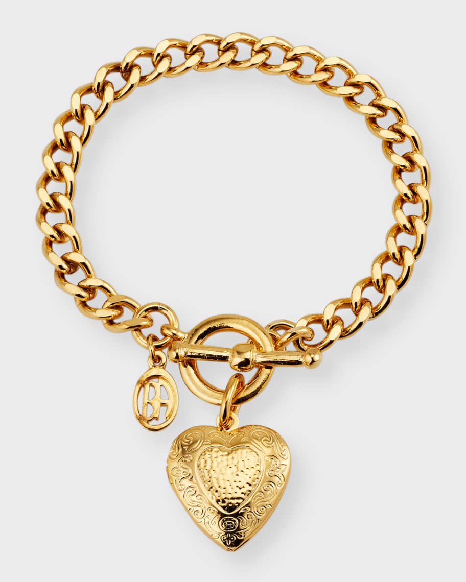 Ben-Amun Toggle Bracelet with Heart Locket | Neiman Marcus