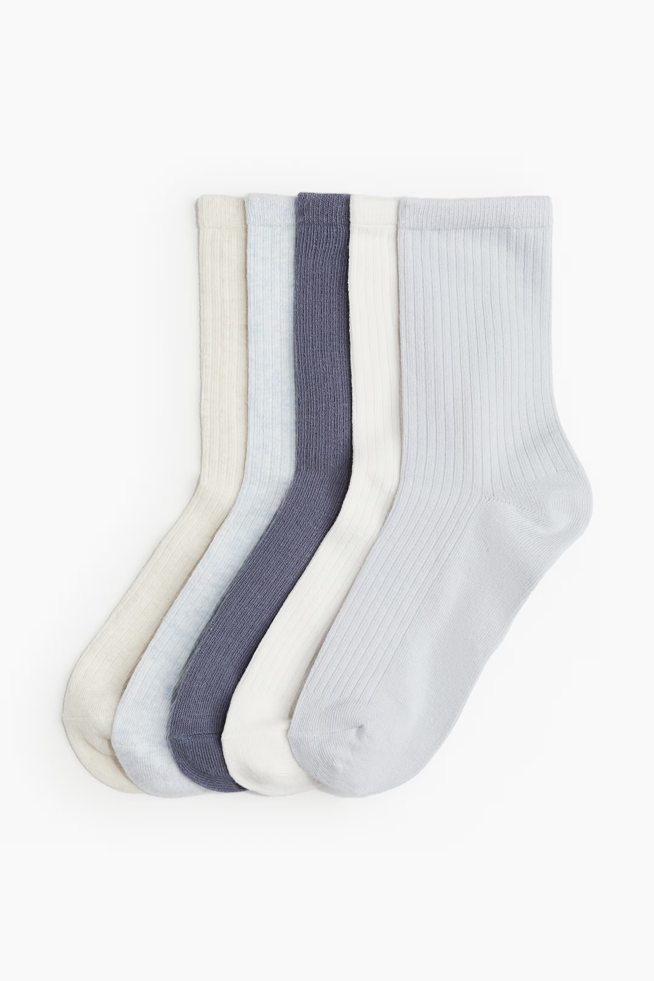 5-pack Ribbed Socks - Light blue/pigeon blue - Ladies | H&M US | H&M (US + CA)