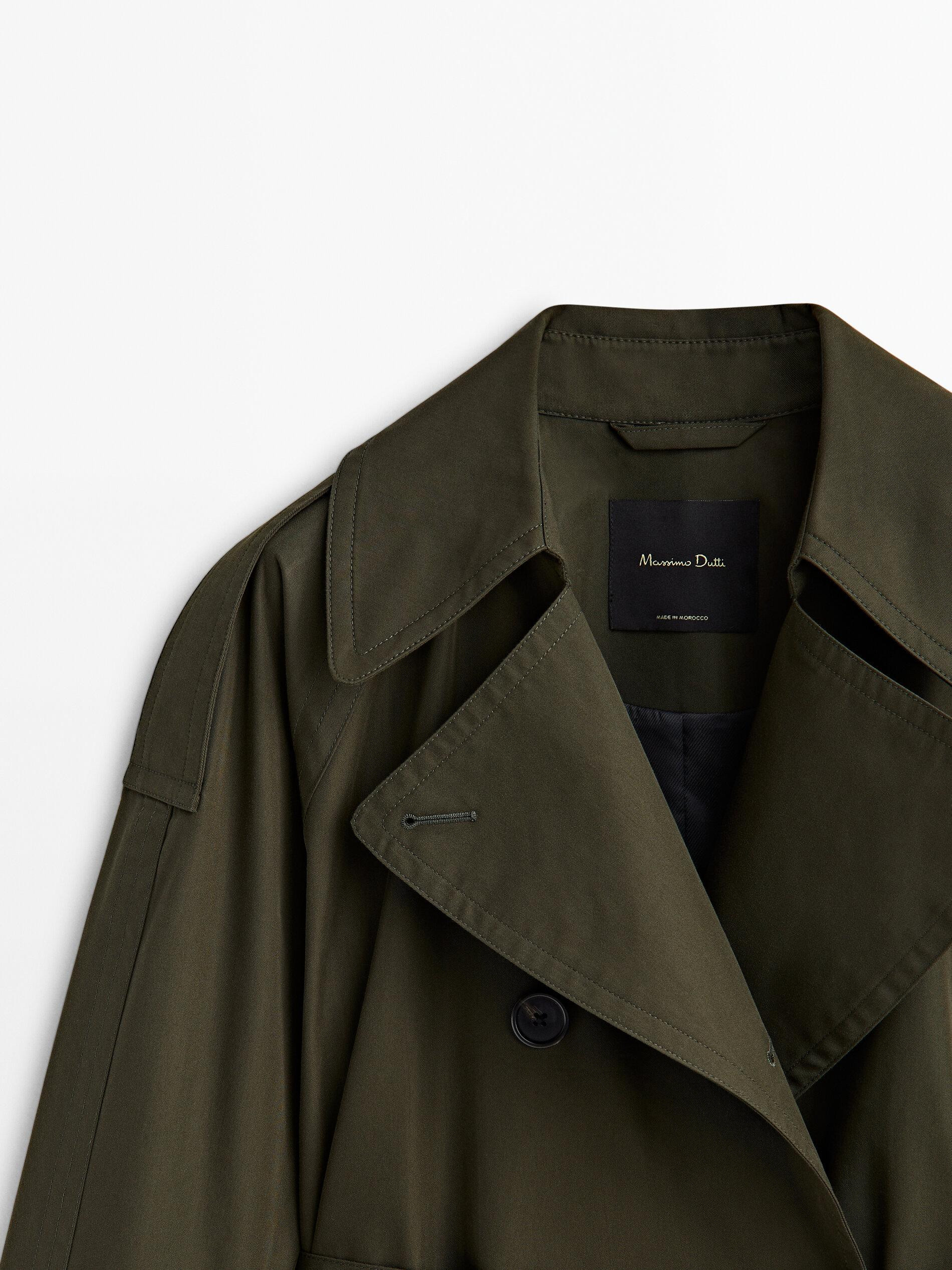 Voluminous trench coat with belt | Massimo Dutti US
