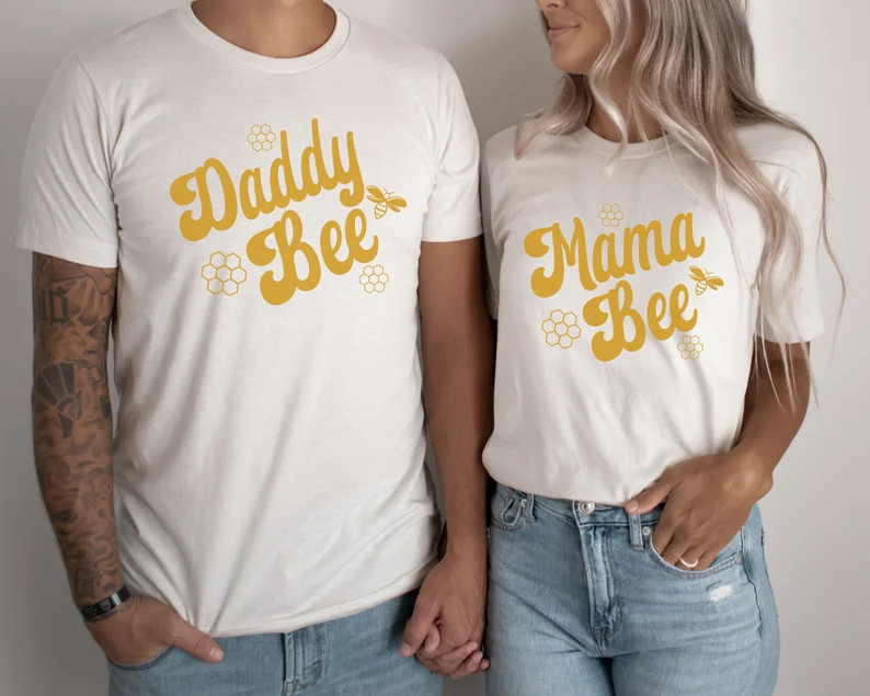 Mama, Daddy Bee Adult Short Sleeve T-Shirt | Matching Bee Day Parents Tee | Girl Birthday Family ... | Etsy (US)