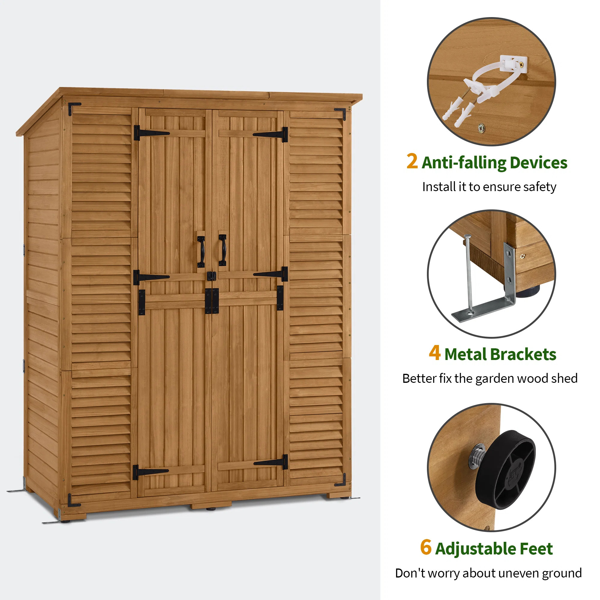 5 ft. W x 2 ft. D Solid Wood Vertical Tool Shed | Wayfair North America