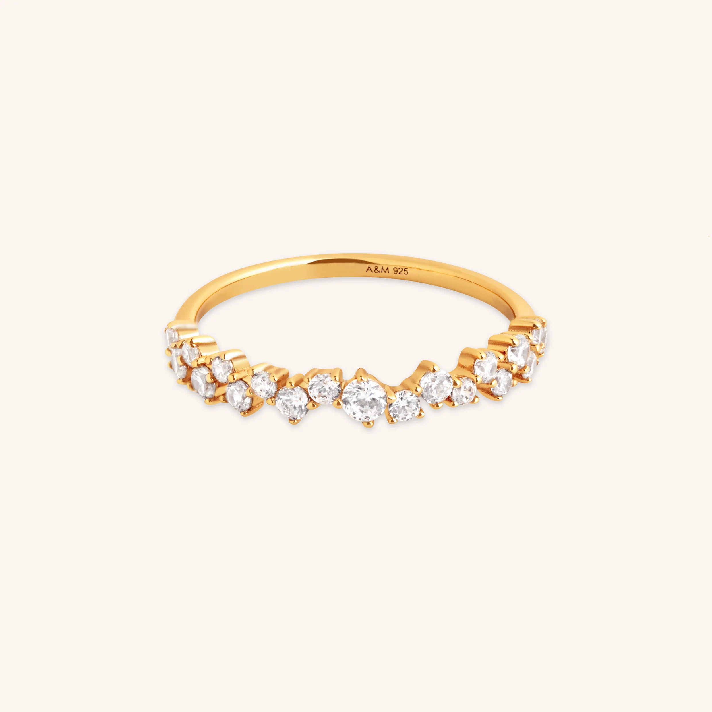 Crystal Scatter Band Ring in Gold | Astrid & Miyu UK