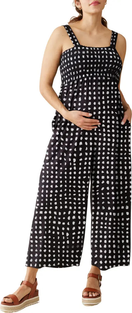 Ingrid & Isabel® Smocked Bodice Wide Leg Maternity Jumpsuit | Nordstrom | Nordstrom