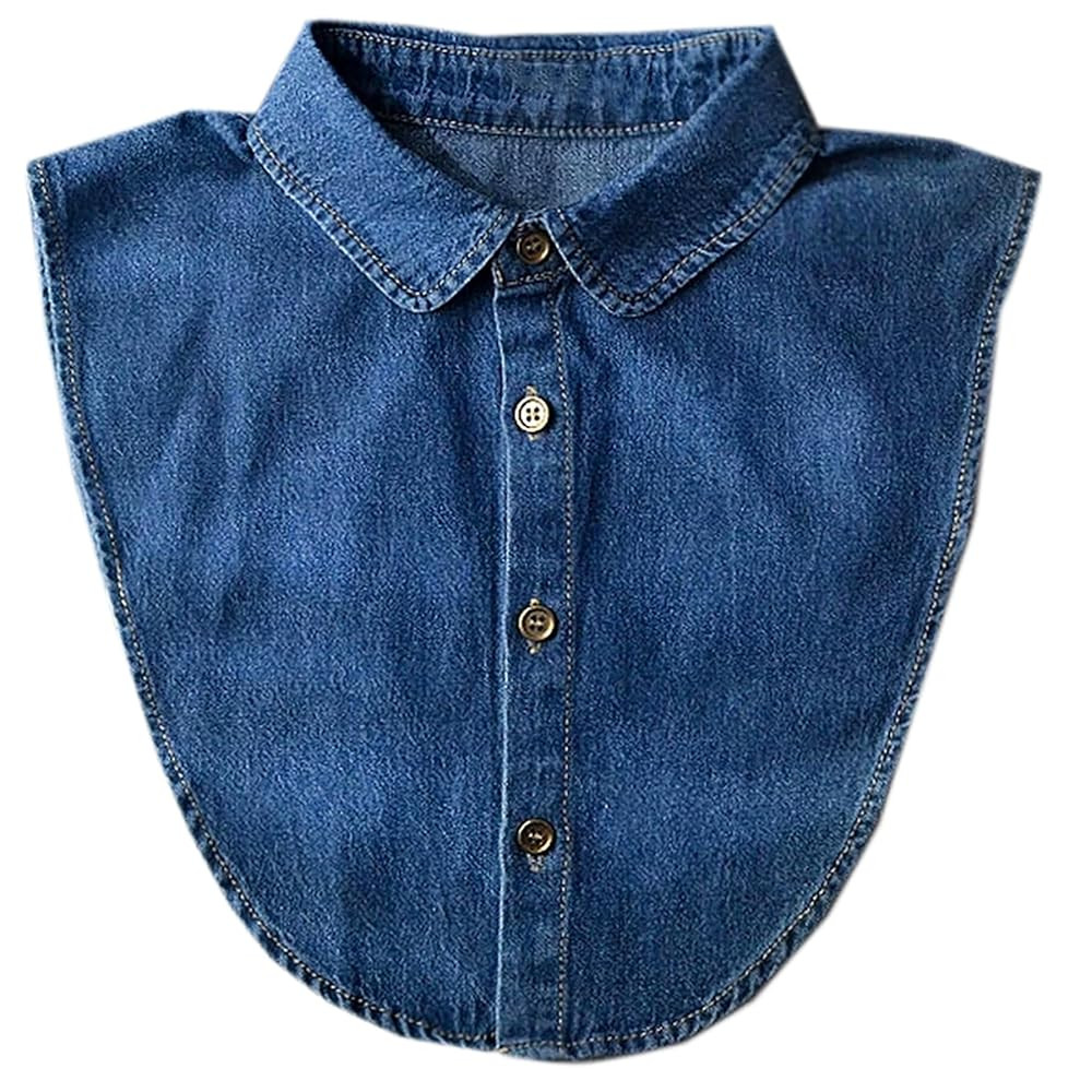 Denim Fake Collar Detachable Dickey Collar Half Shirts Blouse False Collar Top for Women Girls Me... | Amazon (US)