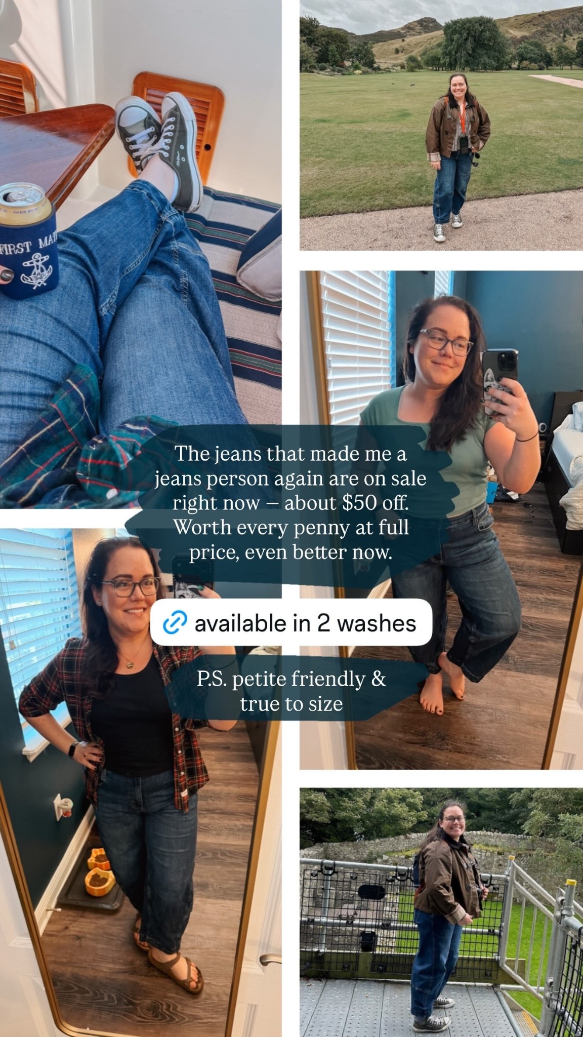 P.S. petite friendly & true to size The jeans that made me a jeans person again are on sale right now — about $50 off. Worth every penny at full price, even better now.