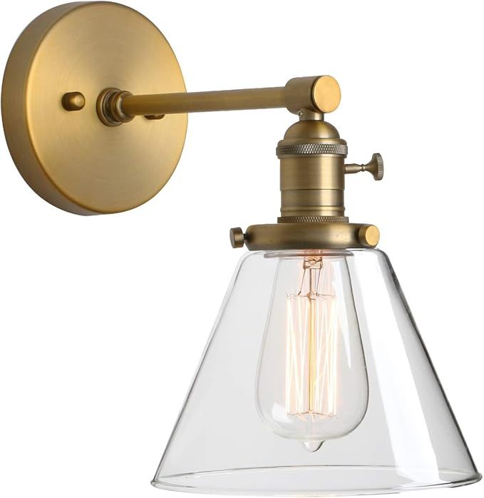 Phansthy Antique Industrial Wall Sconce 1-Light 7.3 Inch Cone Wall Light Fixture for Bathroom Kit... | Amazon (US)