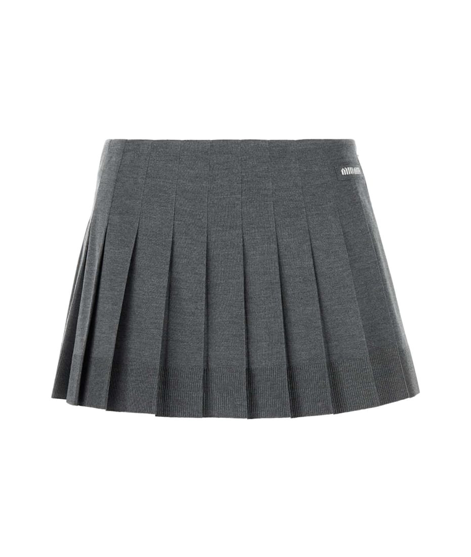 Dark Grey Silk Blend Mini Skirt | Italist.com US
