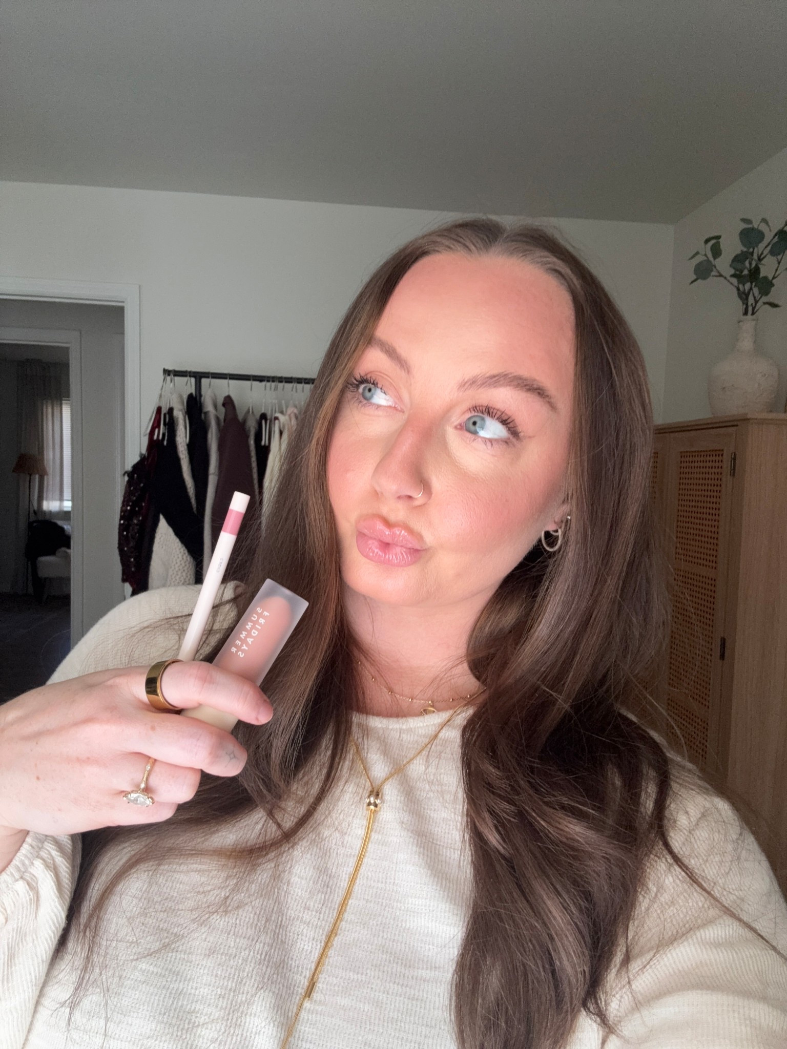 today’s lip combo!!! so freaking good. @rarebeauty “Worthy” liner &  @summerfridays lip oil “bare sand"

#LTKWedding #LTKgrwm #LTKBeauty