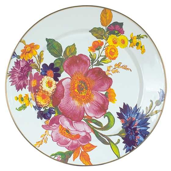 Flower Market Charger/Plate - White | MacKenzie-Childs