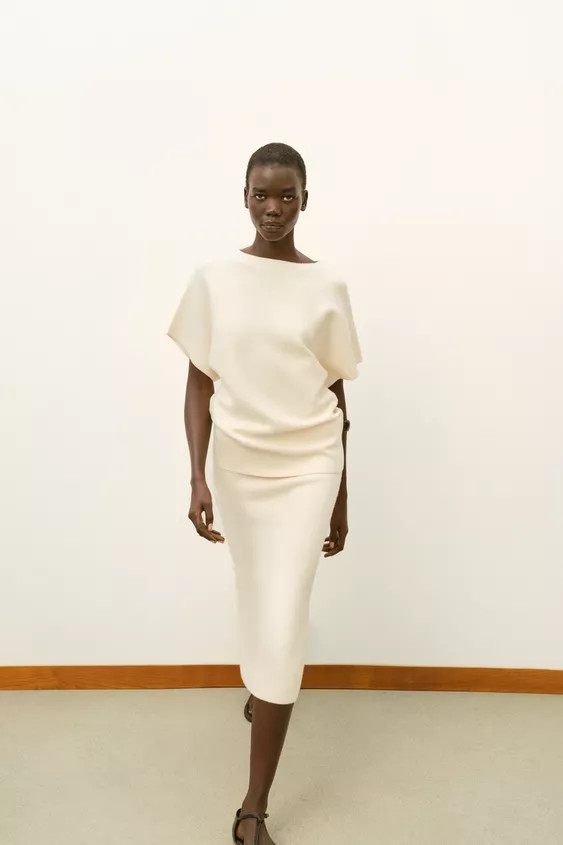 WIDE SLEEVE KNIT JUMPER | Zara US