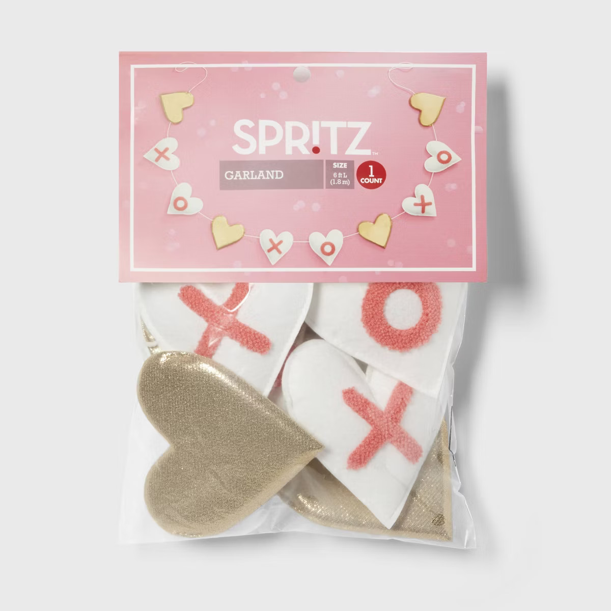 72" Valentine's Day Heart Wall Garland Decor Metallic Gold/White/Pink - Spritz™ | Target