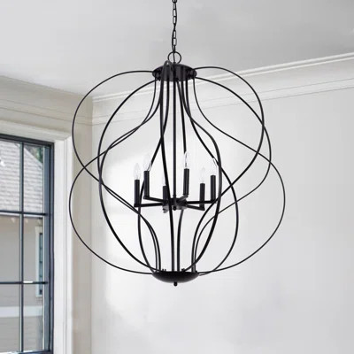 Avers 35.4" W 6-Light Dimmable Sloped Ceiling Compatible Geometric Chandelier | Wayfair North America
