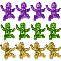 Mardi Gras King Cake Babies 1.18inch Mini Plastic Babies Metallic Gold Purple Green Mardi Gras Baby for King Cake Tiny Baby Toys | AliExpress (US)
