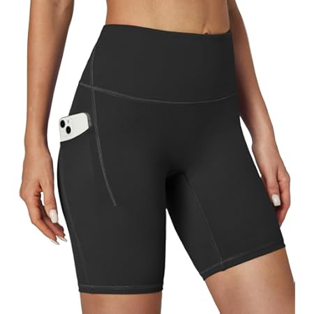 YUNOGA Women's High Waist Athletic Shorts 6" Inseam Yoga Shorts No Front Seam Workout Running Bik... | Amazon (US)