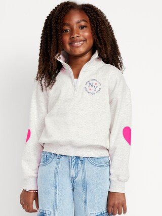 Oversized Quarter-Zip Sweatshirt for Girls | Old Navy | Old Navy (US)