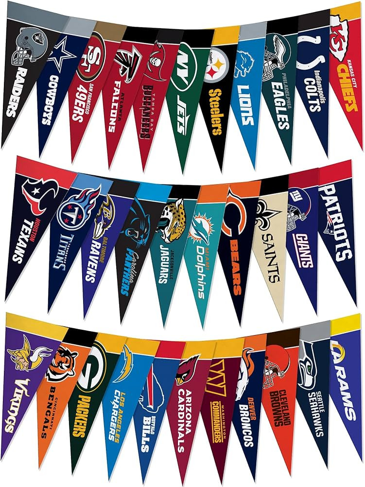 Rico Industries NFL Football Complete 4" x 9" Felt Mini Pennant League Set (Includes All Teams) | Amazon (US)