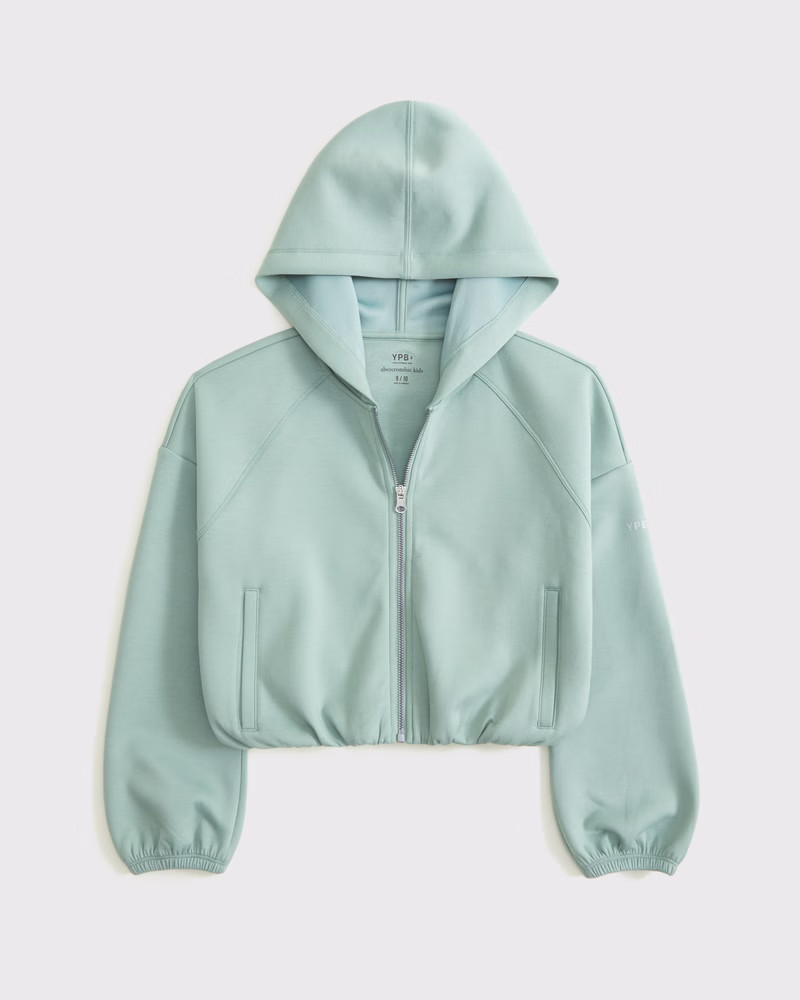 girls ypb neoknit bubble hem full-zip hoodie | girls tops | Abercrombie.com | Abercrombie & Fitch (US)
