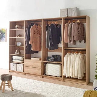 Prosper Oak Freestanding Walk in Wood Closet System - Bed Bath & Beyond - 39956056 | Bed Bath & Beyond