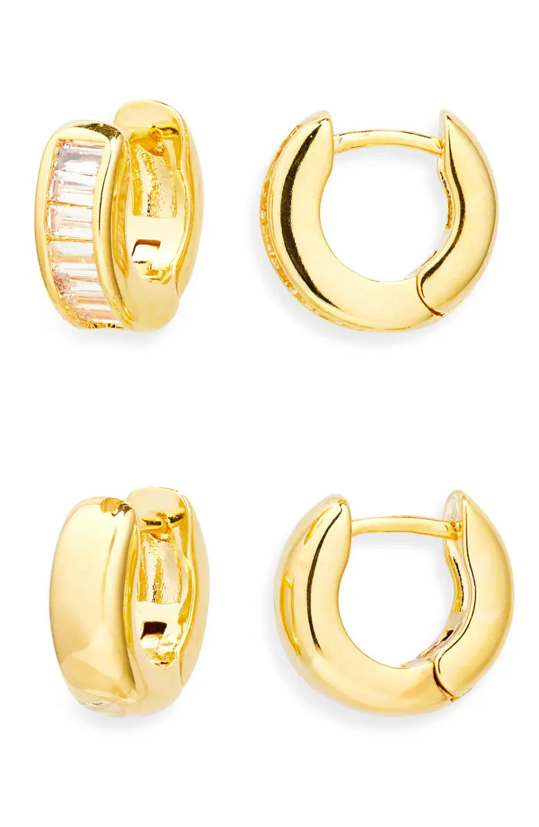 Set of 2 Chubby Huggie Hoop Earrngs | Nordstrom